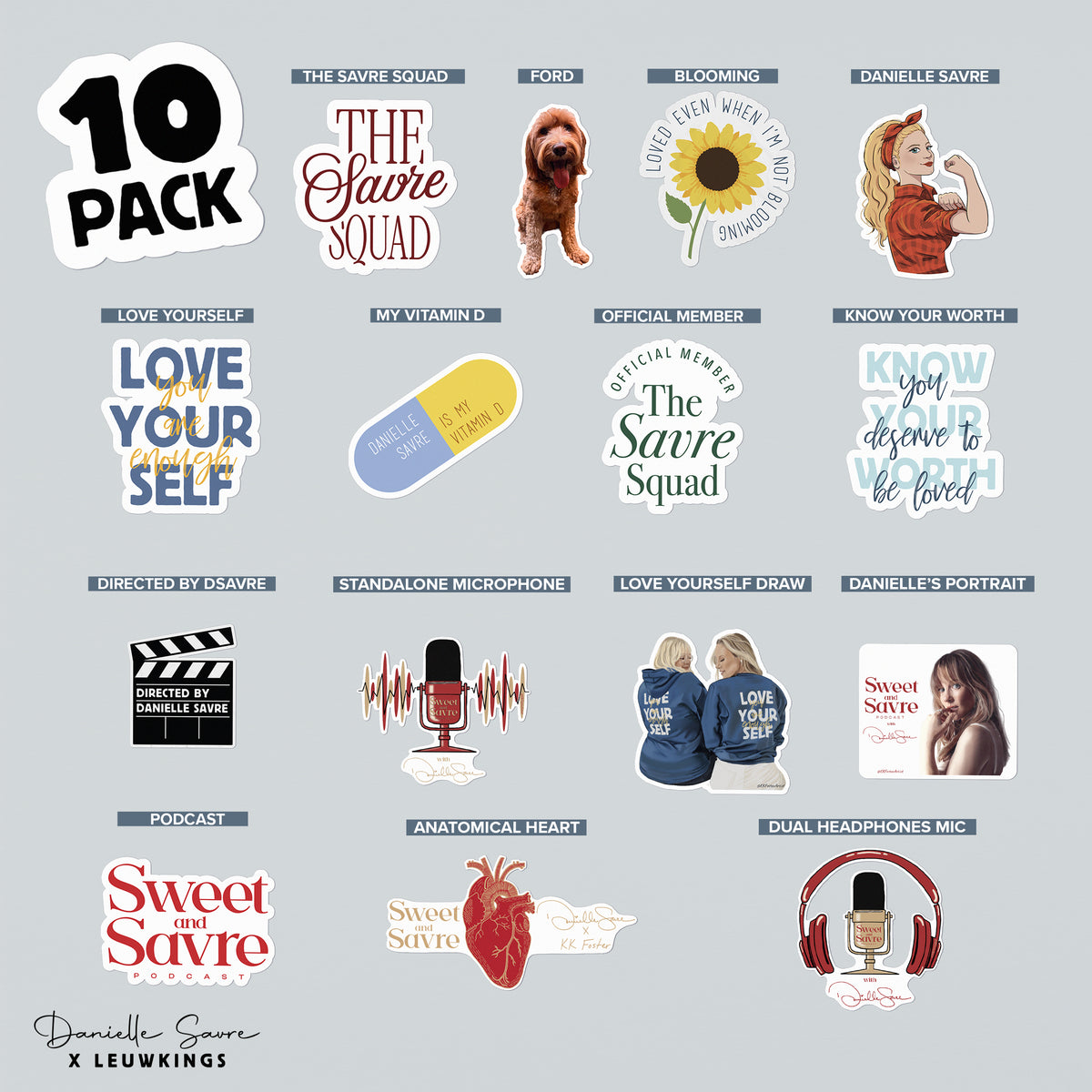 Lot de 10 Stickers